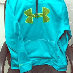 Men’s XL teal and green Under Armour storm hoodie
